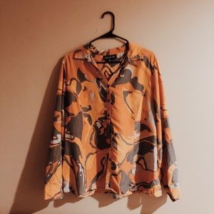 70s style flowy button up blouse